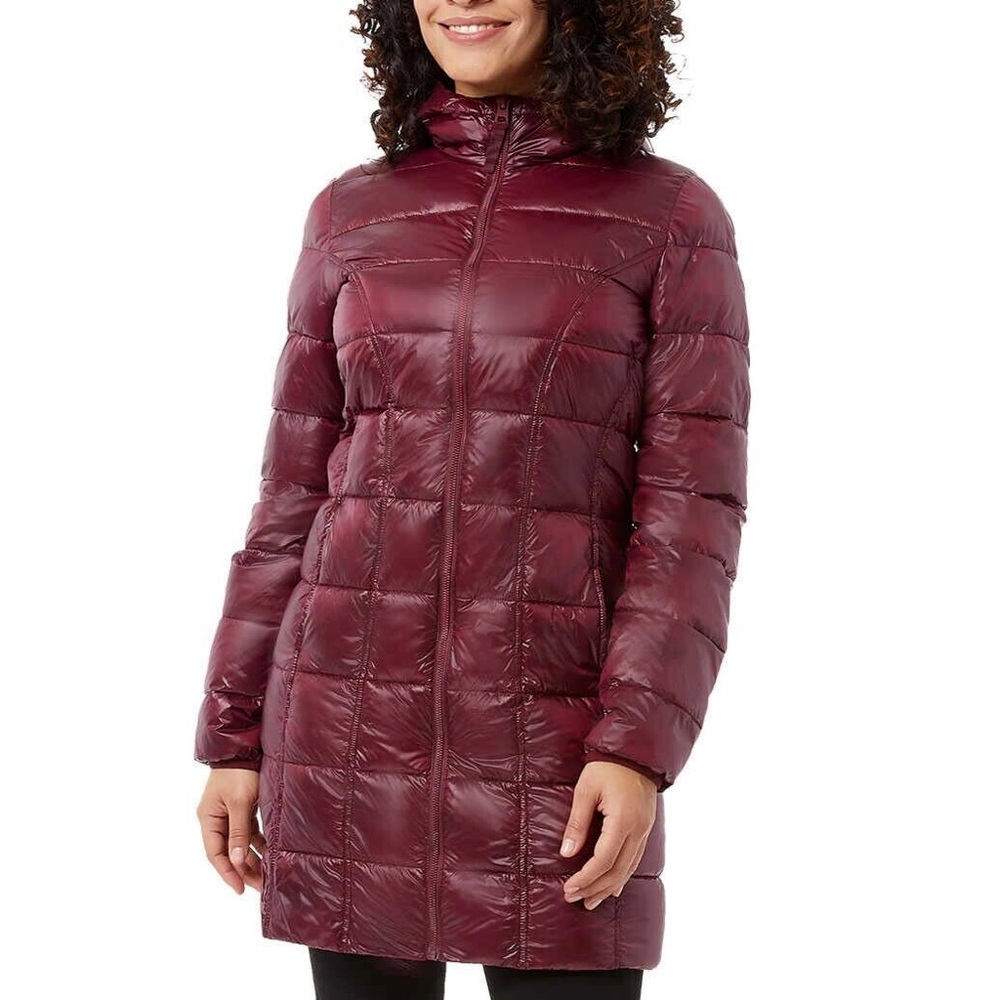 NWOT Aventure 3/4 Length Puffer Zip-Up Lightweight Hooded Jacket/Coat, Size L